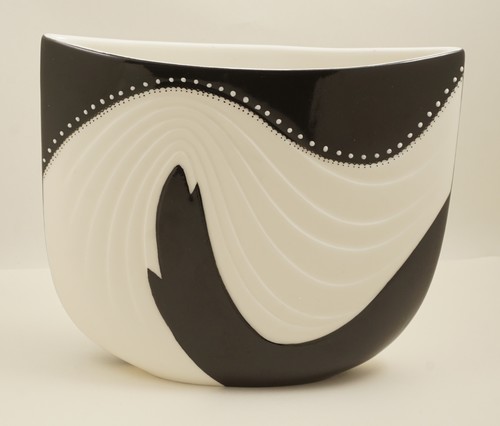 Black and white art-deco vase
